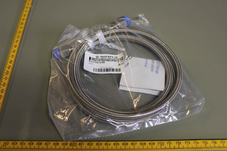 SS Teflon Braided Hose for PV49, 1/4 in. VCO O-Ring Face Seal Fitting