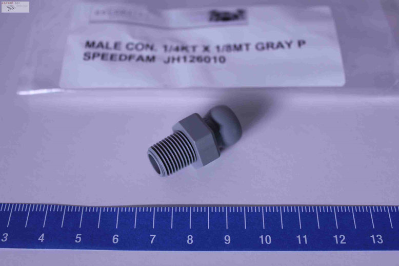 Male Con 1/4Sktx1/8MT Gray PVC, Lot of 20