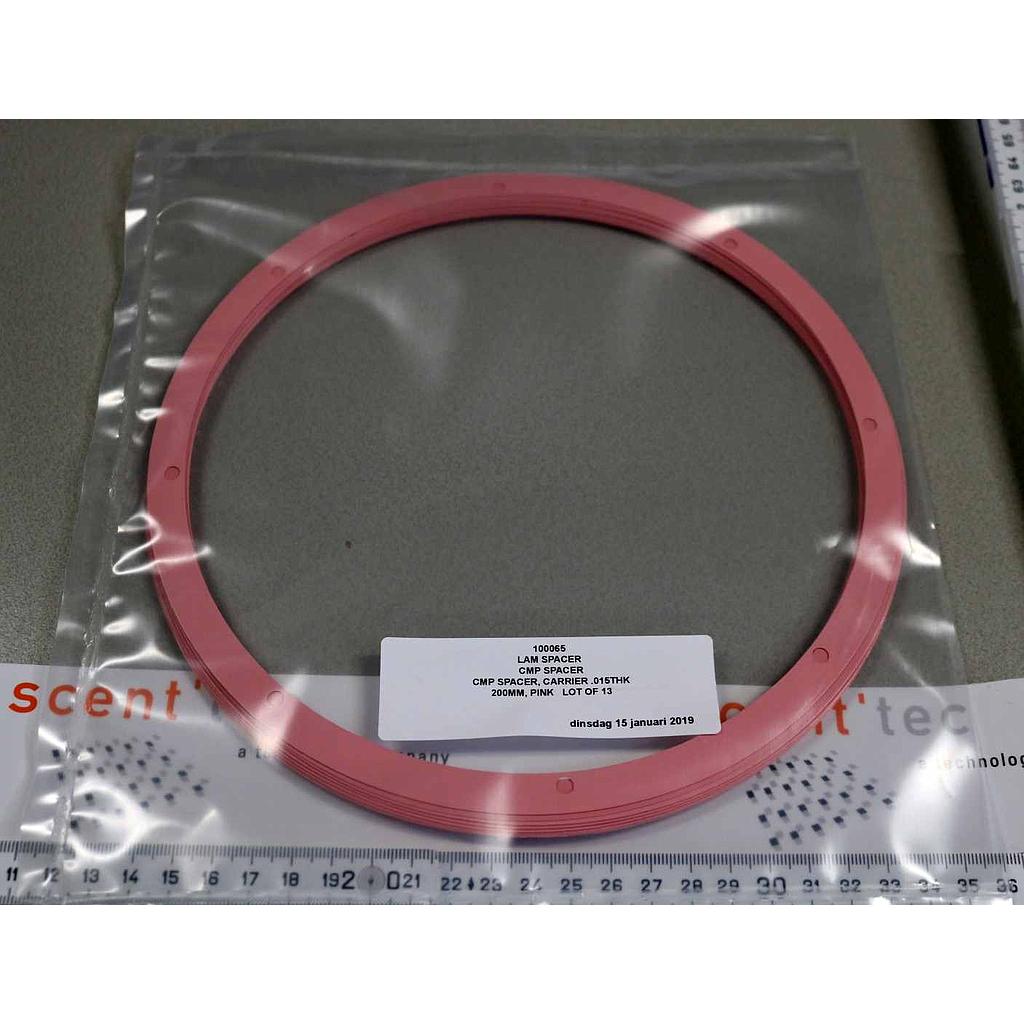 CMP SPACER, CARRIER .015THK 200mm, PINK, LOT OF 13