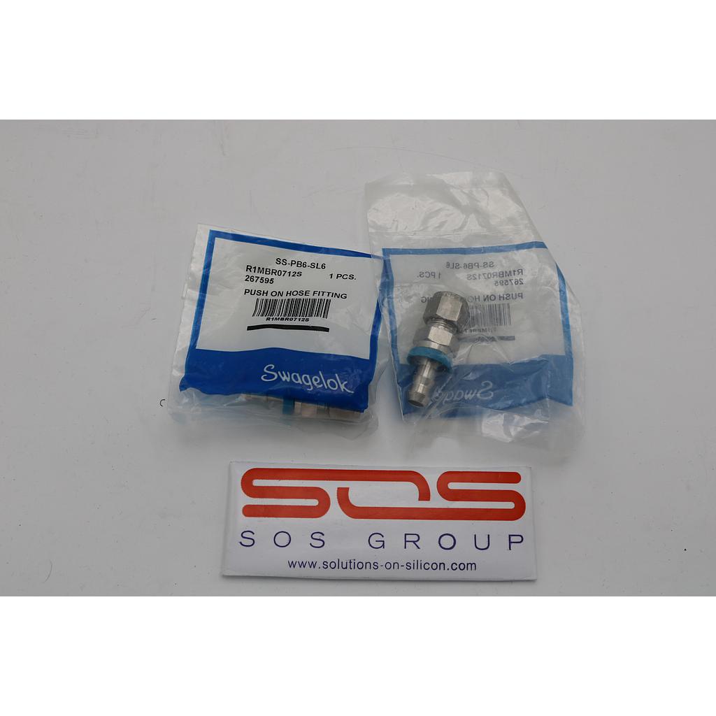 MULTI-PURPOSE PUSH-ON HOSE END CONNECTION, 3/8 IN. SS TUBE FITTING, 3/8 IN. HOSE SIZE, Lot of 5