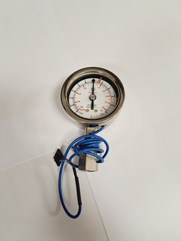 ADJUSTABLE PRESSURE SWITCH WITH GAUGE, RANGE: -30-0 "Hg / 0-15PSI,  1/4" VCR FEMALE CONNECT