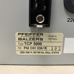 [TCP 5000/101134] Pfeiffer Balzers TCP5000 Turbo Controller, Complete with Interface Cable